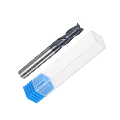 Image of uxcell Carbide Square End Mill, 5 /16 inch Diameter TiAlN Coated 3 Flutes Milling Bit Cutter, for Hardened Steel Stainless Steel Alloy Metal, 5 /16 inch Shank 1 inch Cut Length 2-1 /2 inch Long HRC55