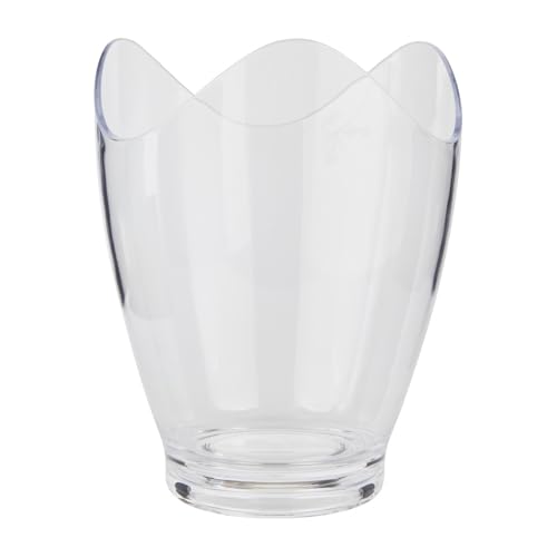 BarCraft Wine Cooler Bucket with Wavy Edge Design, for 1 Bottle, Plastic, Transparent, 3 Litre
