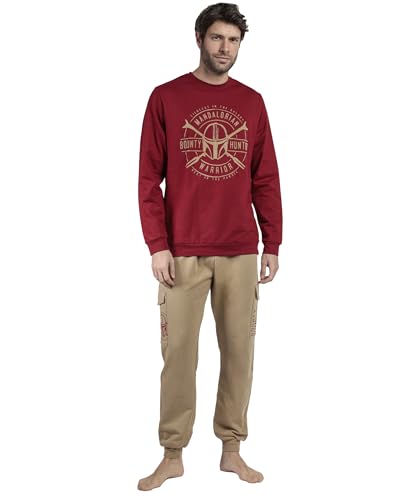 Star Wars Mandalorian Pijama Manga Larga Felpa Bounty Hunter para Hombre