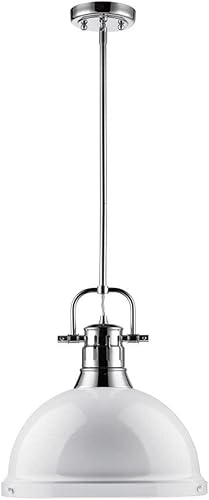 Miniatura 3 de 1 colgante de barra de luz en estilo clásico 14.63 pulgadas de alto por 14 pulgadas de ancho acabado cromado, colgante industrial de color cromado