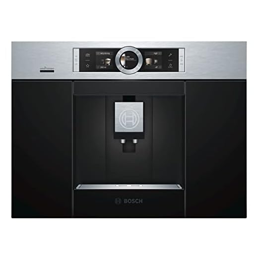 Bosch CTL636ES6 Serie 8 Smarter Einbau-Kaffee-Vollautomat, 45 x 56 cm Nische, 2,4L Wassertank, autoMilk Clean nach jedem Getränk, SilentCeram Drive leises Mahlwerk, MyCoffee Getränke speichern