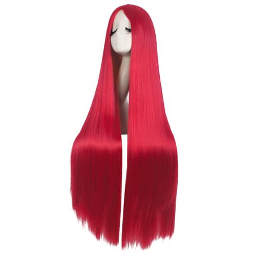 Image of MapofBeauty 40 Inch /100 cm Fashion Straight Long Costume Anime Cosplay Anime Wig (Bright Red)