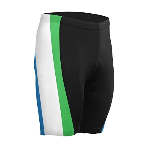Sierra Leone Flag Men's Bike Shorts Padded Cycling Bicycle Biking Shorts Tight Multicolor
