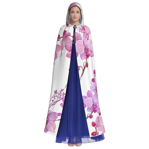 Cape à capuche imprimé fleurs roses et papillon pour déguisement d'Halloween