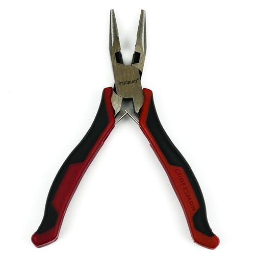 INGDAUM® Spitzzange, gerade, 4 Zoll/ca. 100 mm Flachrundzange, Kohlenstoffstahl, poliert, zum sicheren Einführen, Biegen und Schneiden von Adern und Drähten (Spitzzange, poliert)