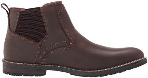 Nunn Bush Men's Fuse Plain Toe Chelsea Boot with Easy Pull ON Elastic Panels, Brown, 13 | Image 5