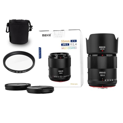 Meike 55mm f1.4 f/1.4 E-Mount STM APS-C Auto Focus Portrait Lens for Sony E-Mount Cameras A5000 A5100 A6000 A6100 A6300 A6400 A6500 A6600 NEX 3 3N NEX 5R NEX 6 7