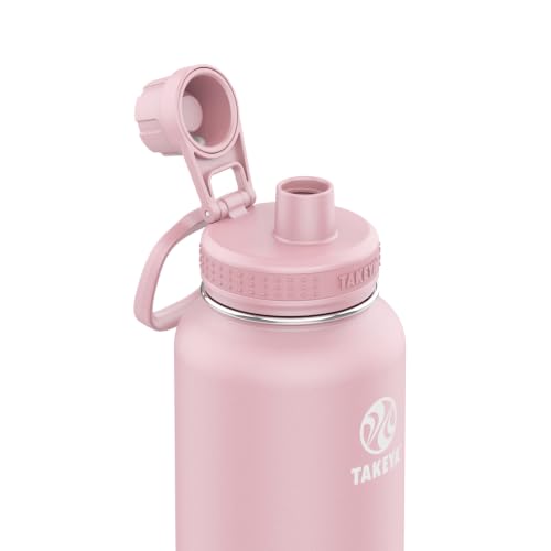 Image of Takeya Actives Stainless Steel Water Bottle, Insulated Spout Lid, Keeps Drinks Cold 24 Hrs, Leakproof, Durable, Dishwasher Safe, Ideal for Gym, Travel, Fits Most Cup Holders, 32 oz /Blush