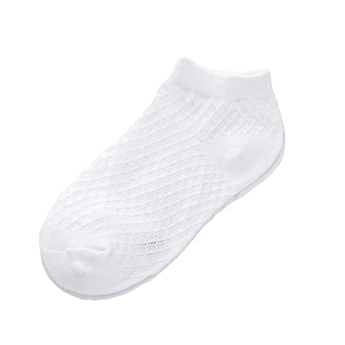 Looching Pack Of 5 Mesh Thin Baby Girls Boys Cotton White Socks Toddler Kids No Show Ankle Socks 3-5T #TOP2