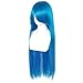 ANOGOL Hair Cap+32Inch/80cm Dark Blue Wig Long Cosplay Wig for Women Peluca Larga Azul Oscuro straight wig For Women Anime Synthetic Wig Dark Blue Cosplay Wig for Halloween Costumes Party