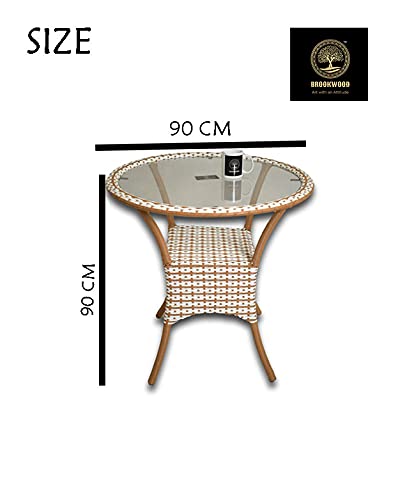 BrookWood - Outdoor Patio Furniture 1 Table Without Glass Top - Checks 2