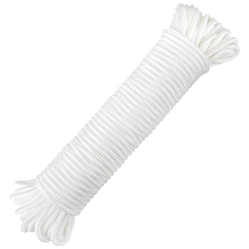 ROELLY Paracord 550, Cuerda Paracord 8 mm, Cuerda Nylon, 787 Pulgadas, 7 Hilos Centrales,Capacidad de Carga 250 kg, para Acampar Al Aire Libre, Collar para Perros, Cuerda Escalada,Cuerdas,Blanco