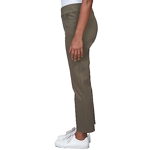 Alfred Dunner Women's Petite Super Stretch Mid- Rise Short Length Pant Size 18P Olive4