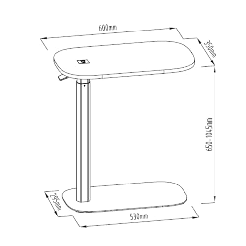 Spacetronik Beistelltisch C Form, Höhenverstellbarer Couchtisch Klein, Sofatisch Höhenverstellbar 64,5-104,5 cm, Laptoptisch ohne Rollen, Ergonomischer Tisch für Sofa, Bett oder Büro – Bild 4