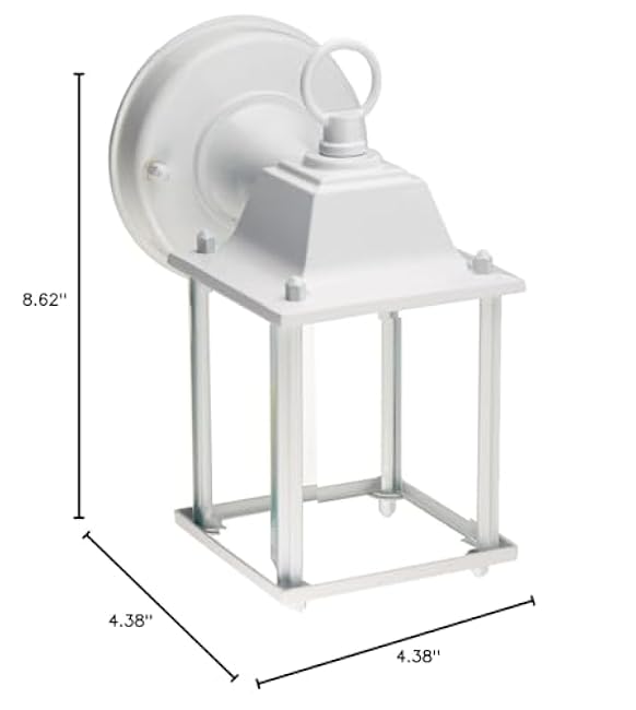 Boston Harbor AL1037-43L 3576527 Dimmable Outdoor Lantern, (1) 60/13 W Medium A19/Cfl Lamp, 8-5/8 Height x 4-3/8 Width, White