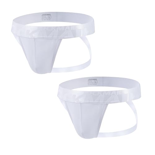 JOCKMAIL 2 Pack Jock straps for Men Mesh Men's Jockstrap Breathable Men's Thong for Active and Fashion Forward Men