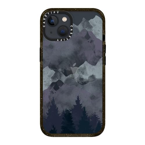 Coque iPhone 13 CASETiFY Impact transparente Winter Tale noir