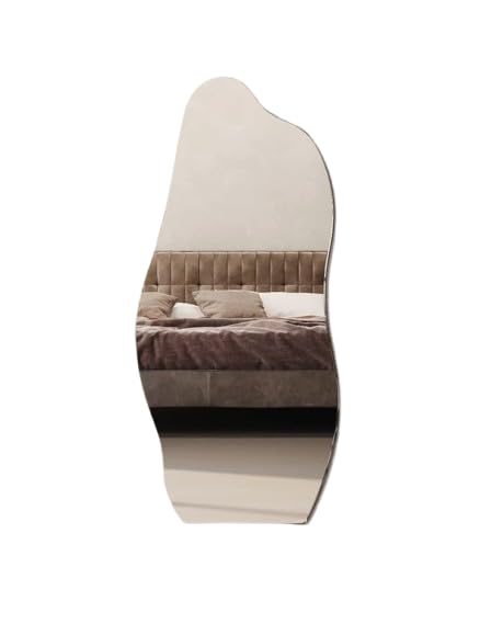 Image of 18 x 24 Inch Asymmetrical Freeform Wall Mirror - Modern Irregular Frameless Decorative Mirror for Bathroom, Bedroom, Living Room, Entryway & Contemporary Home Interior Design