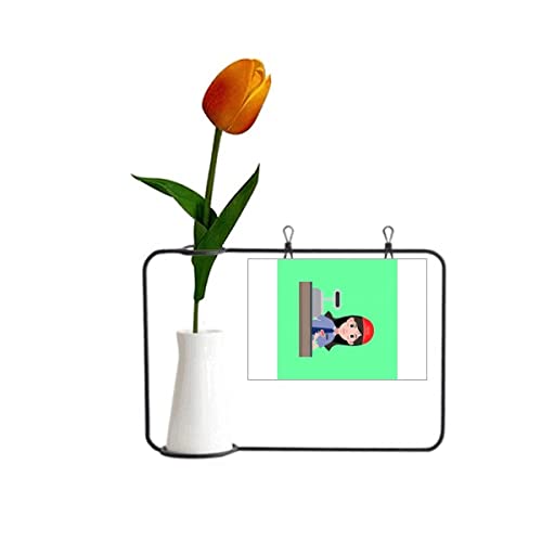 Carta artificiale della decorazione del vaso di fiori del tulipano del supermercato della cassa di servizio