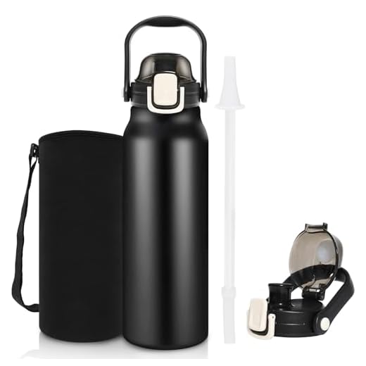 ZAKVOP Botella Termica 1.8 Litros, Botella Agua Acero Inoxidable con 2 en 1 Tapas, Termo Agua de Doble Pared con Bolsa, Botella de Agua Termica a Prueba de Fugas, Botella Agua Gym