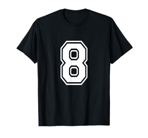 Number 8 Varsity Sports Team Jersey 8th Birthday 8 Years T-Shirt