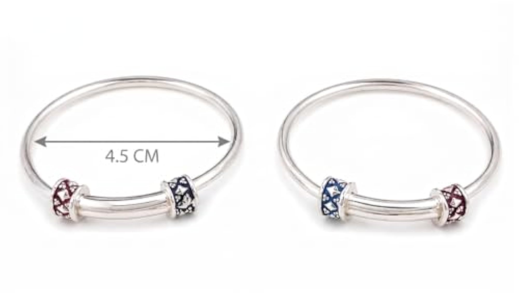 Pure Silver Adjustable Baby Bangles (Kadli) for Newborns, One Pair