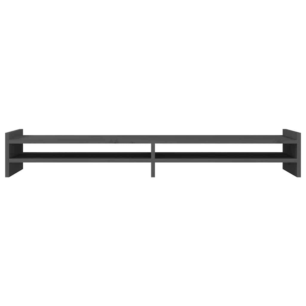 Supporto per monitor in legno massiccio, 100 x 27 x 15 cm, in legno di pino, per lavoro ergonomico in ufficio, casa, gaming, organizer da scrivania