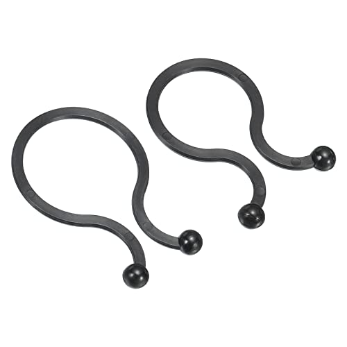 MECCANIXITY U Shape Twist Lock Cable Wire Ties Black, 50 Pack Dia 18mm and 100 Pack Dia 22mm for Wire Management