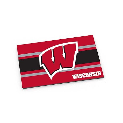 Imán decorativo Aminco Wisconsin Badgers rectangular miniatura 1