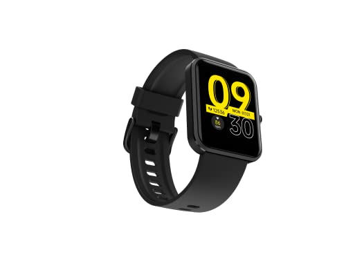 Image of GOQii Smart O2 Smart Watch with 1.4 inch HD Display, Smart Notification Waterproof & Blood Oxygen SpO2, Heart Rate, & Sleep Tracking with 3 Months Personal Coaching - Black