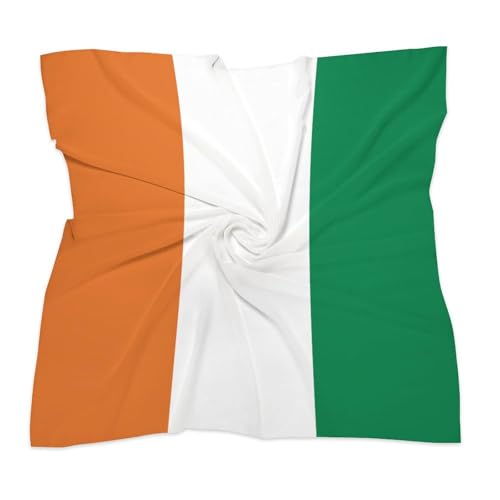 Calculay Flag of Cote D'Ivoire Headband Shawl Wristband Decorative Hair Accessories Scarf Suitable for Events/Birthday/Wedding/Party Gifts 25"x25"3