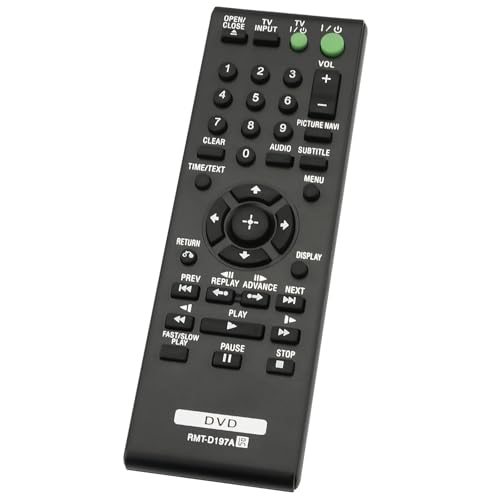 FOXRMT Replacement Sony DVD Player Remote RMT-D197A for Sony DVD Player DVPSR201P DVPSR210P DVPSR405P DVP-SR500H DVP-SR500WM DVPSR510H DVP-SR100 DVP-SR120 DVP-SR201P - No Setup Required