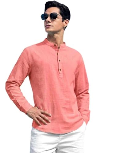 Image of ROYALSCOUT Combo of Men's Solid Cotton Blend Full Sleeve Straight Kurta Shirt (Pack of 2)