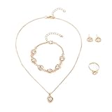 Design Élégant: Cette parure présente des cristaux noirs en forme de cœur sertis dans une monture dorée raffinée. Chaque pièce arbore un motif harmonieux qui s'accorde parfaitement, créant un ensemble cohérent aux lignes épurées et sophistiquées.