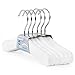 HANGERWORLD 6 Grucce per Bambini 25cm in Legno Laccato Bianco per Cappotti Vestiti Maglioni