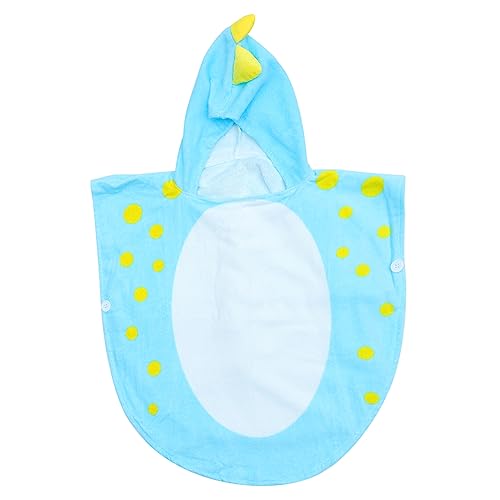 Toyvian Boys and Girls Hooded Bath Towel Cartoon Dino Design Bathrobe Absorbent Soft