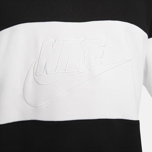 Nike Club Men's French Terry Color-Blocked Crew (FB7848-010, Black/White) Size Small4