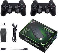 Image of 2.4G Wireless Gaming Controller for HD TV, Black Game Pad with Direct TV Output, No Converter Required