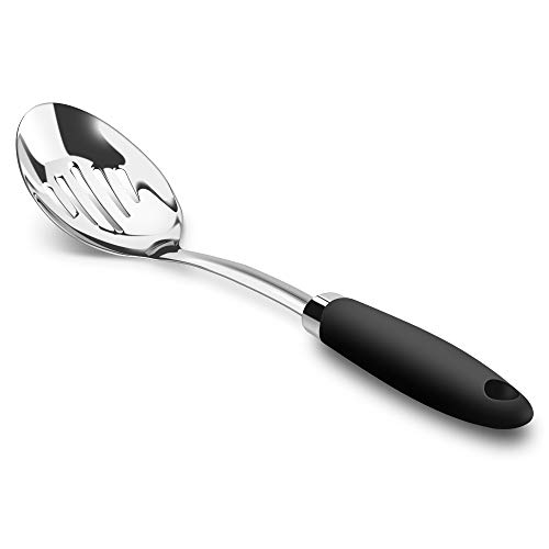 Brushed Stainless Steel Non-Slip Ergonomic Handle Spoon Silver-Spoon