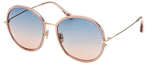 Tom Ford HUNTER-02 FT 0946 Shiny Pink/Light Blue Shaded 58/18/140 women Sunglasses