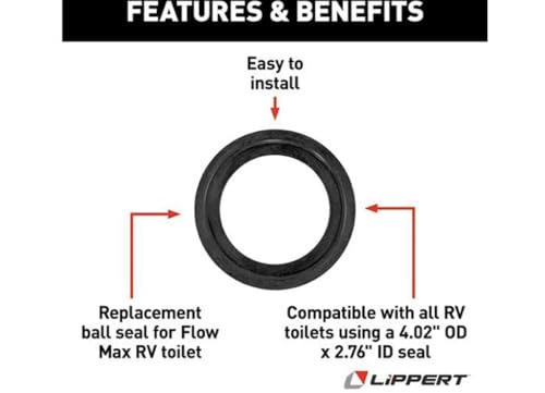 Image of Lippert 2023038024 Flow Max Replacement RV Toilet Ball Seal
