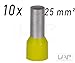 Zoller+Fröhlich DIN Aderendhülsen/TWIN isoliert 0,14 mm² bis 25mm² Zwilling Auswahl: (10 Stück 25mm² Gelb)