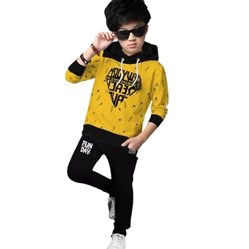 Image of LilBits Boys Summer Co-Ord Set Cotton Blend T Shirt & Lower Set for Kids Boys (2-16 Yrs), Typography Printed Casual Clothing Set, Regular Fit