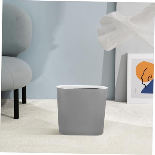 Bote de basura rectangular gris para baño y cocina miniatura 7