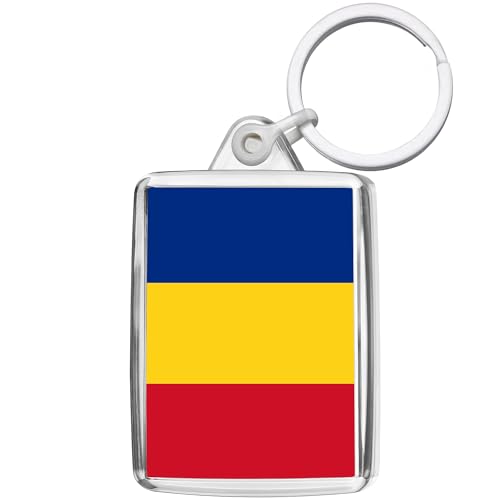 Pixly® Porte-clés drapeau de la Roumanie - Souvenir - Cadeau souvenir, claire, M