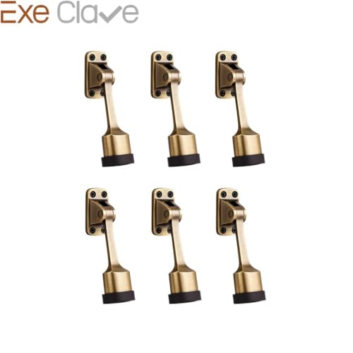 Image of Luxury Door Stopper in Gold | Heavy Duty Metal Door Stops for Home Office | Anti Slip Decorative Door Holder | Modern Gold Finish Door Stop Set for All Floors (Set of 6)