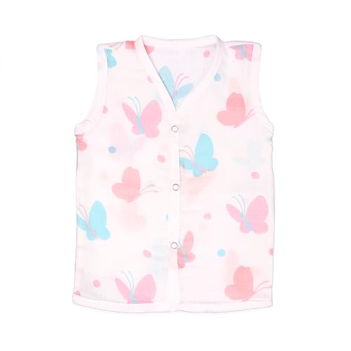 Image of Kidbea 100% Organic Cotton Muslin Jabla For Baby Boys | Summer Wear Jabala | Sleeveless Vest | Assorted Pack of 5 with Colors & Size 9-12M