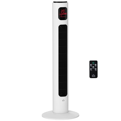 HOMCOM Ventilateur Colonne Silencieux 45 W, Ventilateur Tour pour Chambre avec 3 Modes 3 Vitesses,...