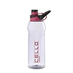 CELLO Fitbe Sipper Cap Water Bottle, 1000ml Black Pink | Food Grade, Leakproof, Easy to Carry | Sipper Drinking Water Bottle For Gym | Perfect For Fitness, Office, School, Sports & Outdoor Hydration