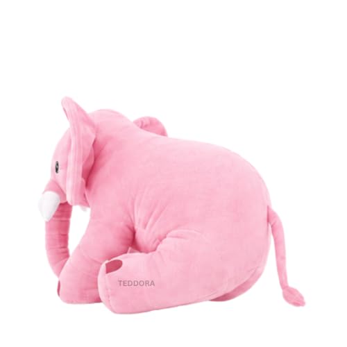 Image of Big Jumbo Elephant Soft Toy for Kids Girls Boys,Pink,Big cushionAnimal Plush Stuffed Baby Teddy Gift Birthday, 60 cm